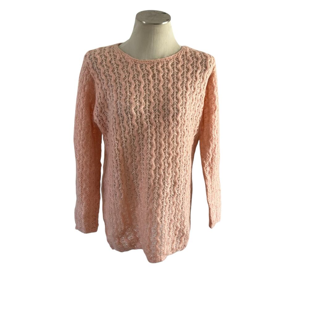 Vtg Y2K 2000s Pink Mohair Pullover Sweater Wmns M Romantic Fairy Cottagecore